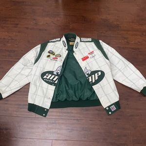 Nascar White and Green Racing Jacket